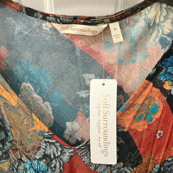 Soft Surroundings Floral Patchwork colorful maxi Dress fall size medium - Picture 5 of 7